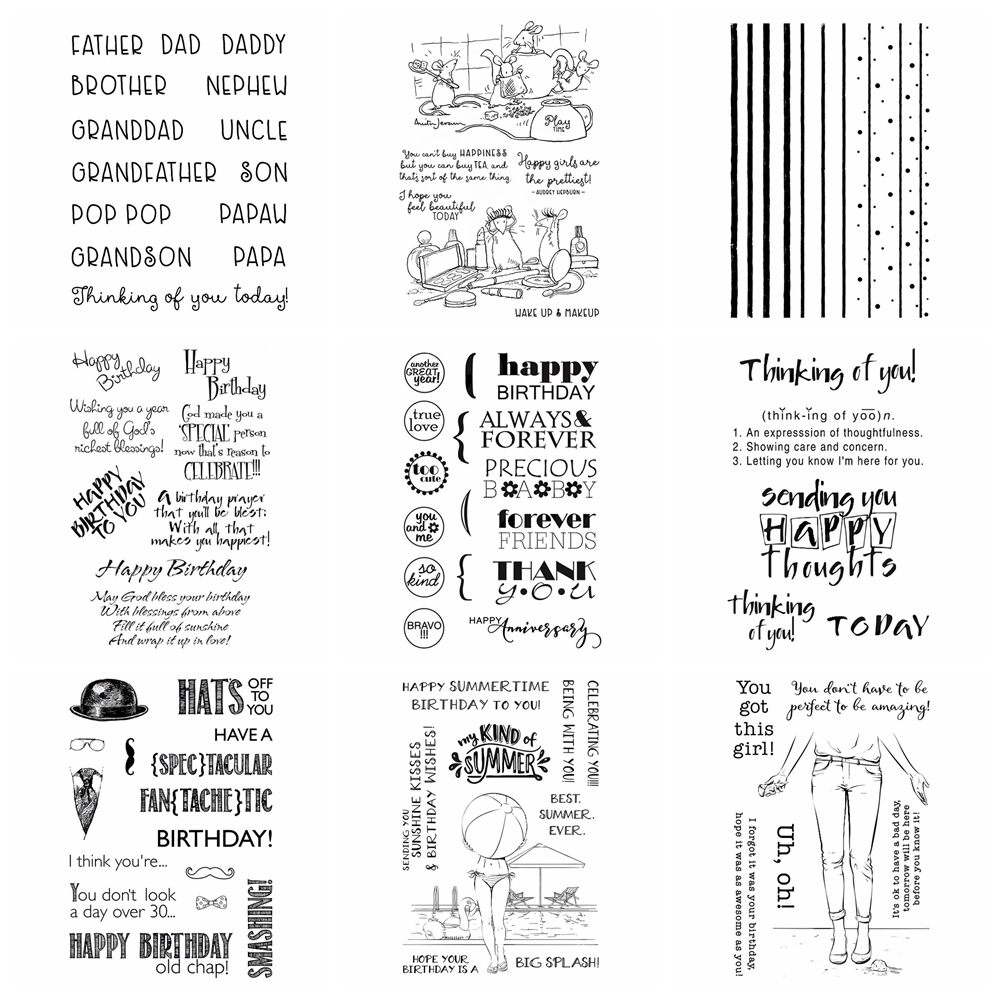 Clear Silicone Stamps For Card Making - Savvy Sentiments Phrase Clear Stamp Thinking
