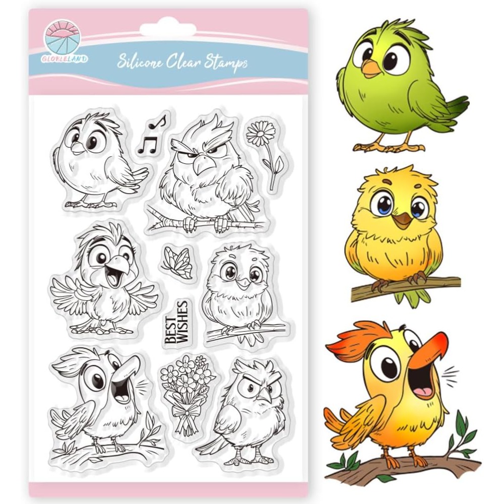 Funny Bird Clear Stamps for Sc - огляд і ціна Clear Silicone Stamps For Card Making