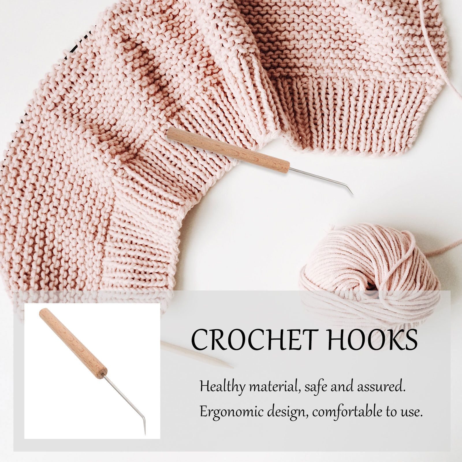 1Pcs Crochet Hook Wooden Handl - огляд і ціна Wooden Crochet Hooks Ergonomic Handle
