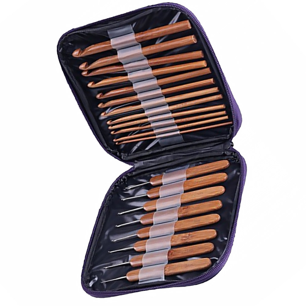 1Set Bamboo Wood Crochet Hook  - огляд і ціна Wooden Crochet Hooks Ergonomic Handle
