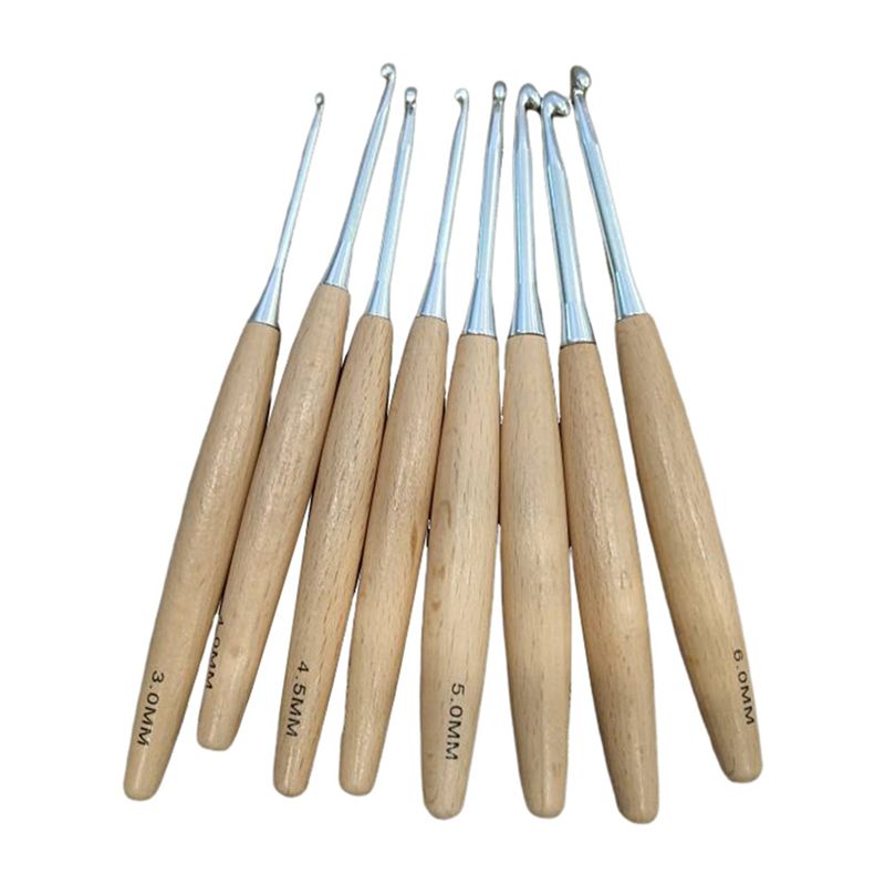 M12K-40Pcs Wood Crochet Hooks  - огляд і ціна Wooden Crochet Hooks Ergonomic Handle